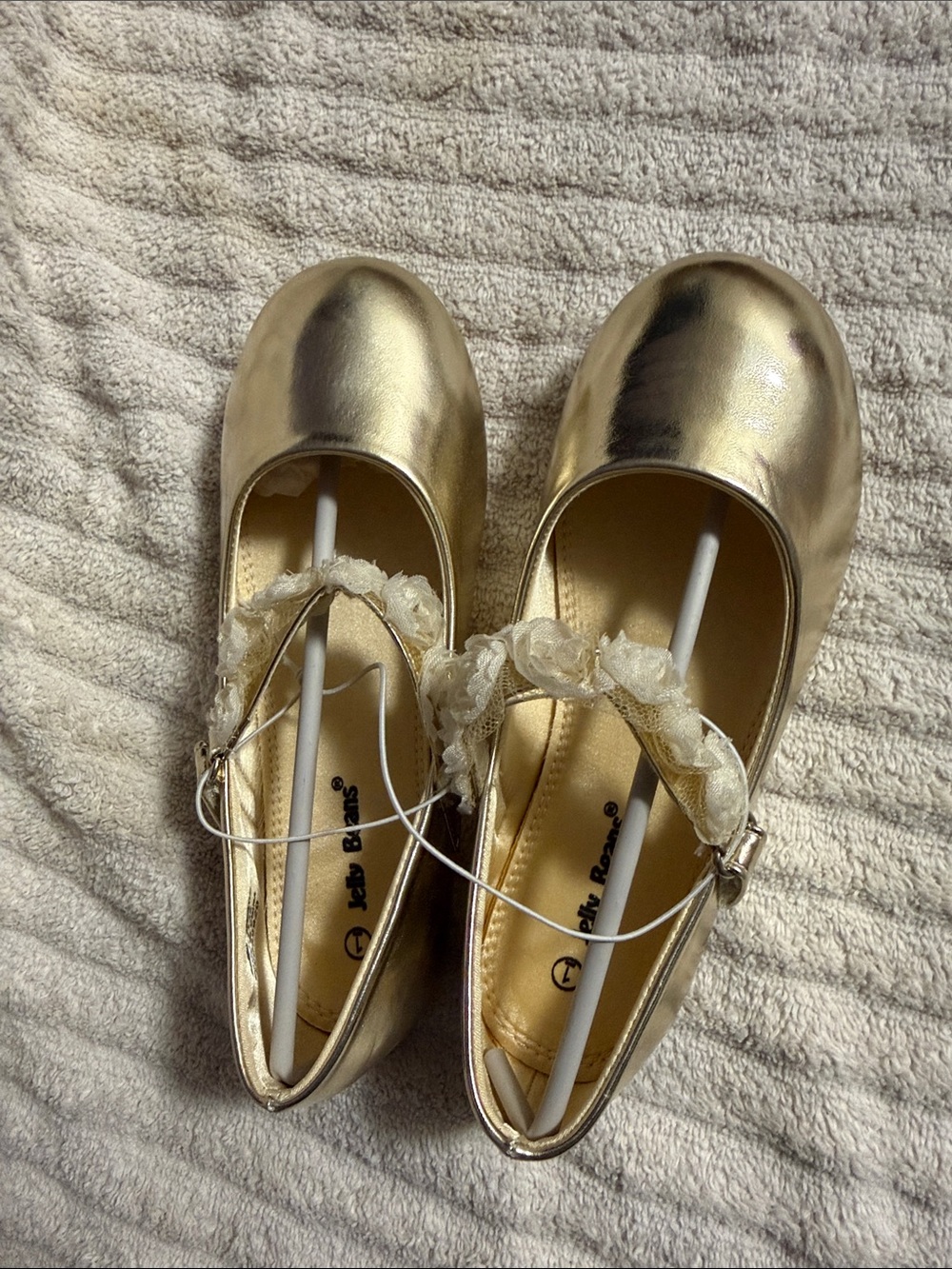 Jelly Beans Gold Girls Mary Jane Dress Shoes